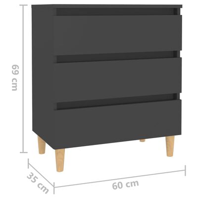 vidaXL Sideboard Grau 60x35x69 cm Holzwerkstoff