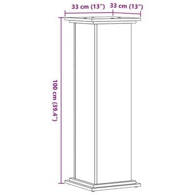 vidaXL Pflanzenständer Betongrau 33x33x100 cm Holzwerkstoff