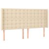 vidaXL Boxspringbett mit Matratze & LED Creme 200x200 cm Stoff