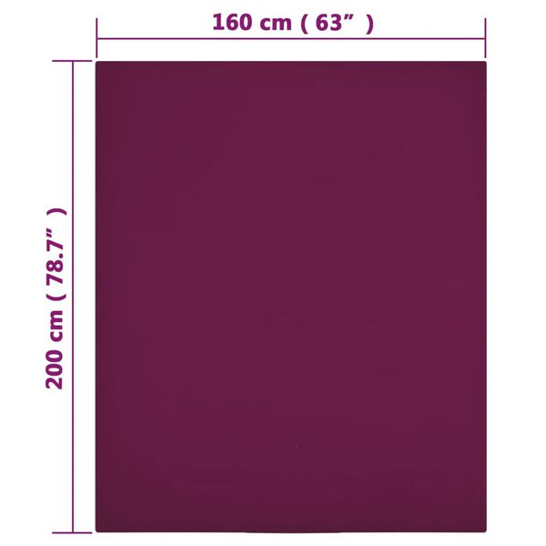 vidaXL Spannbettlaken Jersey Bordeauxrot 160x200 cm Baumwolle
