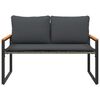 vidaXL Bank mit Kissen Grau und Dunkelgrau 115 x 65 x 72 cm Rattan
