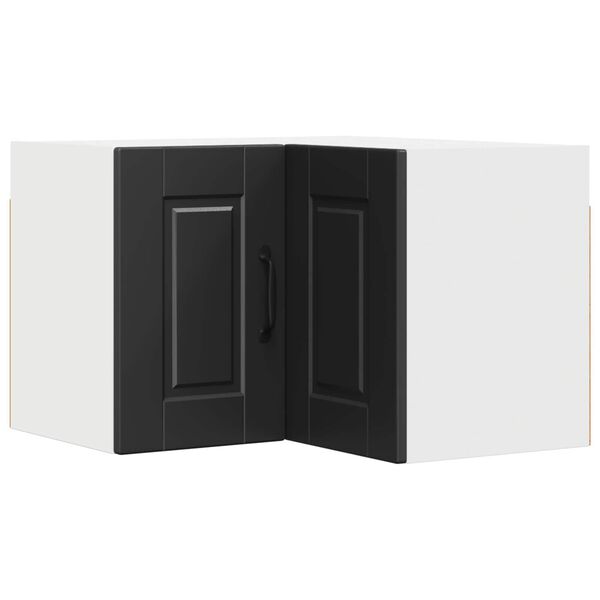 vidaXL K&uuml;chenschrank mit Regal Schwarz 57 x 57 x 40 cm Holzwerkstoff