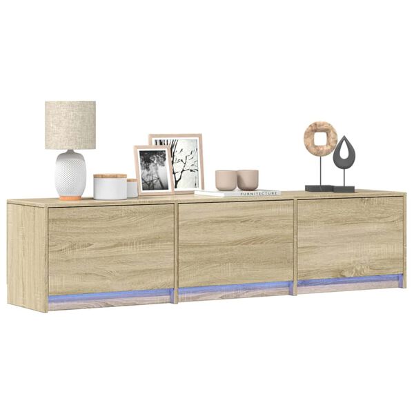 vidaXL TV-Schr&auml;nk mit LED Sonoma 165 x 34 x 40 cm Holzwerkstoff