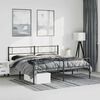 vidaXL Bettgestell mit Kopf- und Fu&szlig;teil Metall Schwarz 193x203 cm