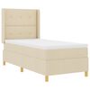 vidaXL Boxspringbett mit Matratze mit Kopfteil Creme 90 x 190 cm Stoff