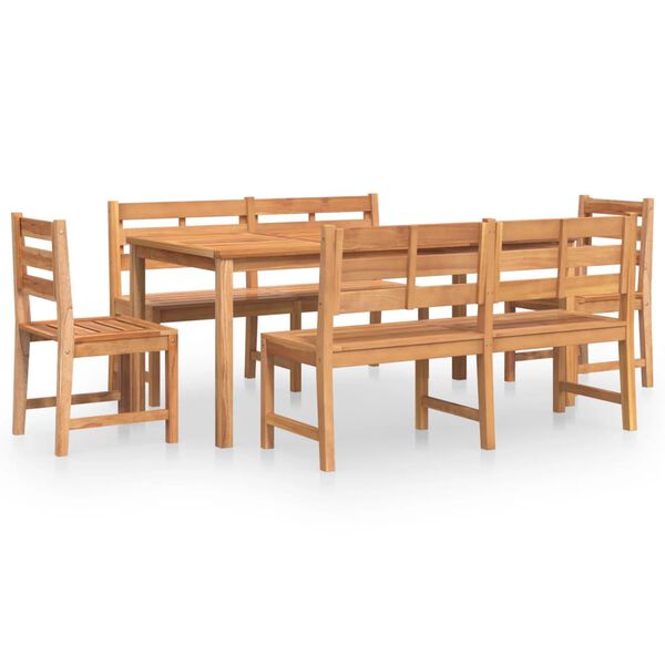 vidaXL 5-tlg. Garten-Essgruppe Massivholz Teak