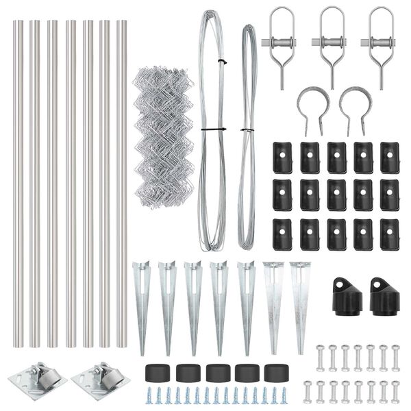 vidaXL Zaunpfosten Silber 10 x 0,8 m (40 x 40 mm Gitter) Stahl