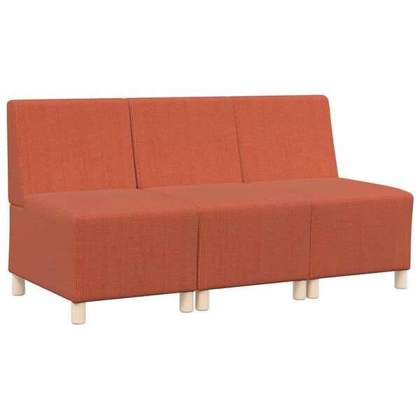 vidaXL Modulares Armfreies Sofa 3 pcs Orange 55 x 74 x 82 cm Cordstoff