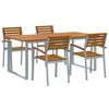 vidaXL Garten Essgruppe 5 stk. Grau Massivholz Akazie