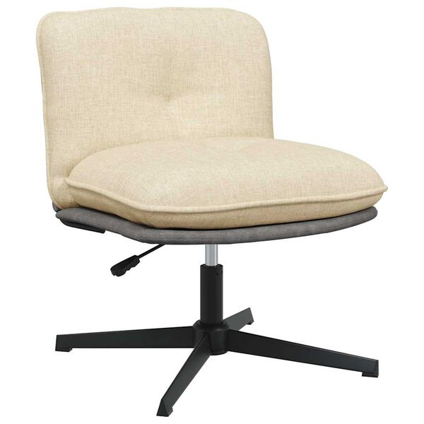 vidaXL B&uuml;rostuhl Drehbar Creme Stoff
