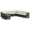 vidaXL Gartensofa-set 11 pcs Schwarz Poly-Rattan