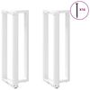 vidaXL Bartischbeine T-Form 2 Stk. Wei&szlig; 50x35x(110-111) cm Stahl