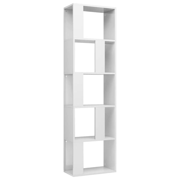 vidaXL B&uuml;cherregal/Raumteiler Hochglanz-Wei&szlig; 45x24x159cm Holzwerkstoff
