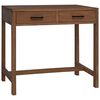 vidaXL Schreibtisch mit Schubladen Natur Massivholz Teak