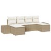vidaXL Garten-Sofa-Set 4 stk. Beige und Creme Poly-Rattan