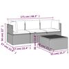 vidaXL 4-tlg. Garten-Lounge-Set mit Kissen Grau Poly Rattan