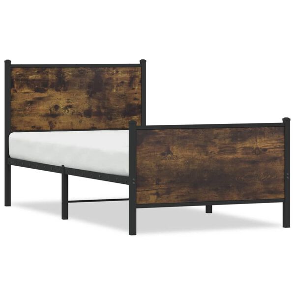 vidaXL Metallbett ohne Matratze R&auml;uchereiche 90x190 cm