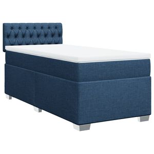 vidaXL Boxspringbett mit Matratze Blau 80x200 cm Stoff