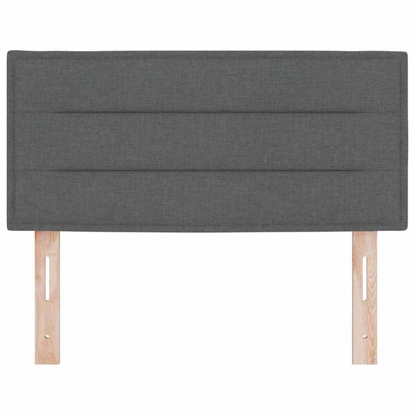 vidaXL LED Kopfteil mit LED-Lichtleisten Dunkelgrau 80 cm Polyester