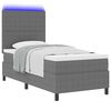 vidaXL LED Boxspringbett Hellgrau und Wei&szlig; 80 x 200 cm Cordstoff
