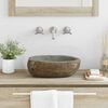 vidaXL Waschbecken Hellgrau (30-37) x (25-30) x 12 cm Flussstein