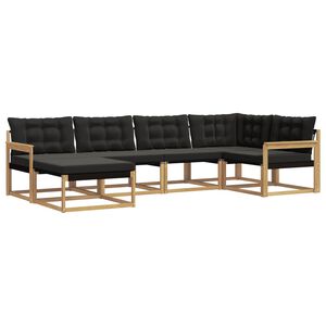 vidaXL Outdoor-Sofagarnitur 6 stk. Wei&szlig; und Schwarz Massivholz Akazie