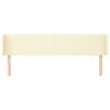 vidaXL Kopfteil mit Ohren Creme 183x16x78/88 cm Kunstleder