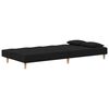 vidaXL Schlafsofa 2-Sitzer mit 2 Kissen Schwarz Stoff
