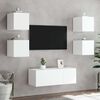 vidaXL TV-Wandschrank mit LED-Leuchten Wei&szlig; 30,5x35x30 cm