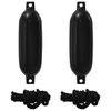 vidaXL Bootsfender 2 Stk. &Oslash; 16 x 58 cm Schwarz PVC