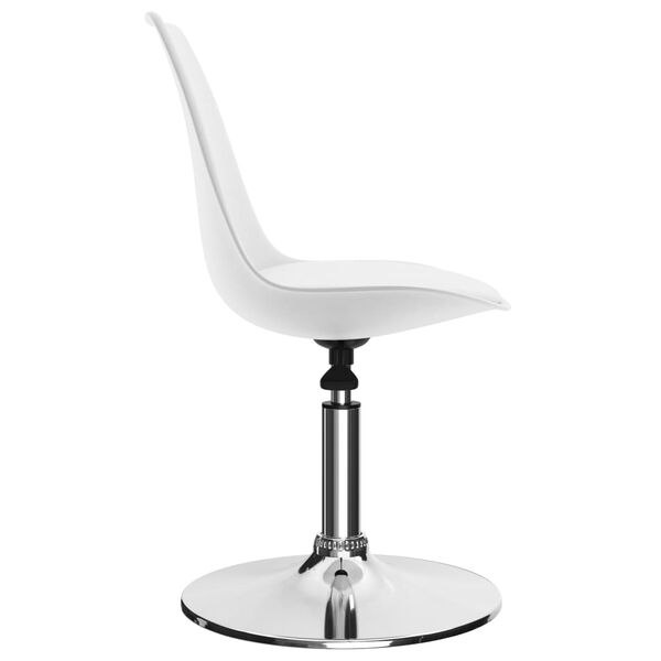 vidaXL Drehbare Esszimmerst&uuml;hle 2 Stk. Wei&szlig; Kunstleder