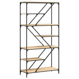 vidaXL B&uuml;cherregal Sonoma-Eiche 91x36x176 cm Holzwerkstoff und Stahl