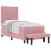 vidaXL Boxspringbett mit Kopfteil Rosa 200 x 80 cm Samt