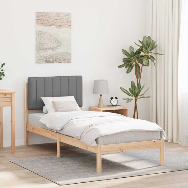 vidaXL Bettgestell mit gepolstertem Kopfteil Hellgrau 80 x 200 cm