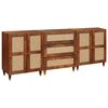 vidaXL Sideboard Set 3 stk. 180 x 33 x 75 cm Massivholz Mango Braun
