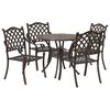 vidaXL Garten Essgruppe 5 pcs Bronze Aluminium