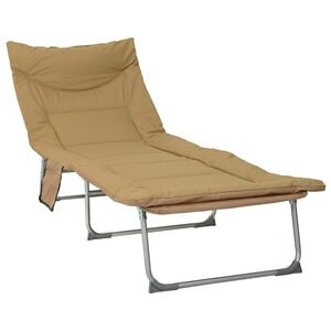 vidaXL Klappbare Sonnenliege mit Kissen Beige