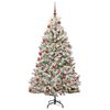 vidaXL K&uuml;nstlicher Weihnachtsbaum Gr&uuml;n und Wei&szlig; 180 cm PVC und Metall