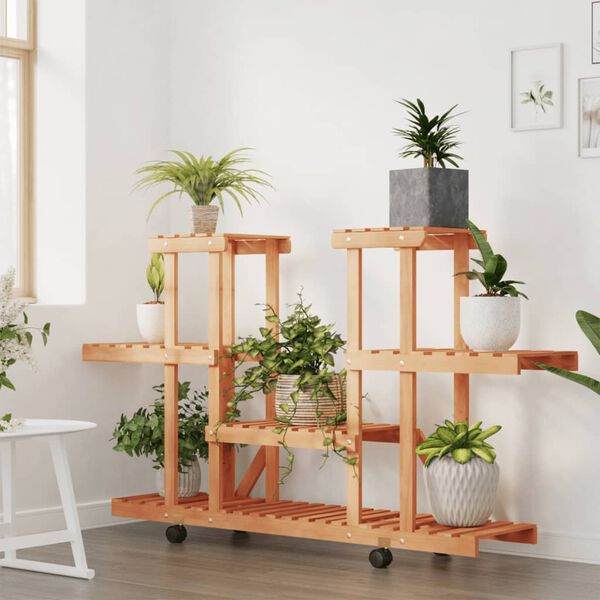 vidaXL Blumenst&auml;nder mit Rollen 110x25x78 cm Massivholz Tanne