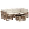 vidaXL Gartensofa-set 7 stk. Beige und Cremewei&szlig; Poly-Rattan