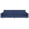 vidaXL Schlafsofa 2-Sitzer mit 2 Kissen Blau Stoff