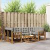 vidaXL Outdoor-Sofagarnitur mit Kissen 7 pcs Nat&uuml;rlich und Hellgrau