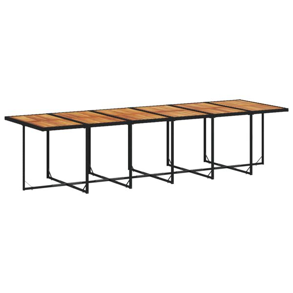 vidaXL 13-tlg. Garten-Essgruppe mit Kissen Schwarz Poly Rattan