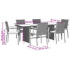 vidaXL 7-tlg. Garten-Essgruppe mit Kissen Schwarz Poly Rattan