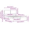 vidaXL Bettgestell mit gepolstertem Kopfteil Dunkelgrau 160 x 200 cm