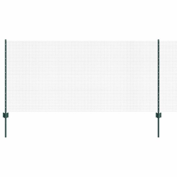vidaXL Zaun mit Pfosten Gr&uuml;n 1 x 10 m Stahl