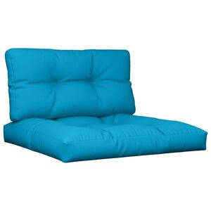 vidaXL Palettenkissen 2-tlg. Hellblau Stoff