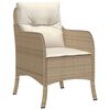 vidaXL 9-tlg. Garten-Essgruppe mit Kissen Beige Poly Rattan