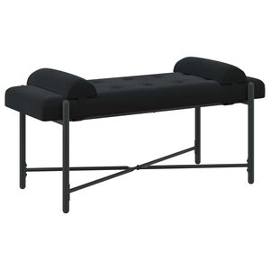 vidaXL Knopfgepolsterte Bank mit Kissen Schwarz 110 x 40 x 46 cm Samt