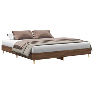 vidaXL Bettgestell ohne Matratze Braun Eichen-Optik 200x200 cm